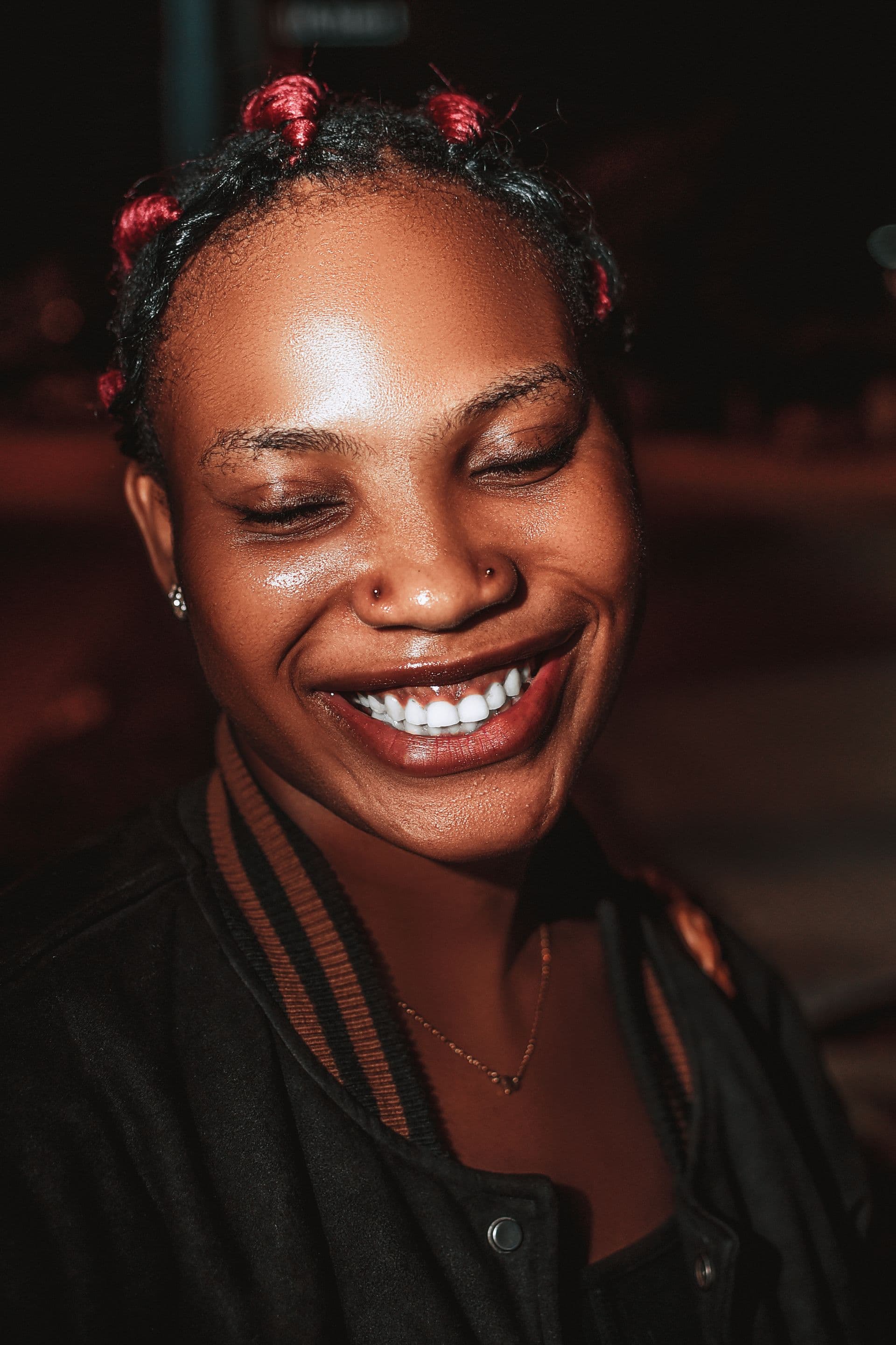 Cinematic lifestyle photo showing healthy smiling woman